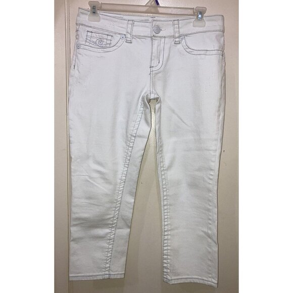 Seven7 Denim - Seven 7 Jeans Womens 12 White Cropped Stretch Embroidered Pocket New NWT‎
